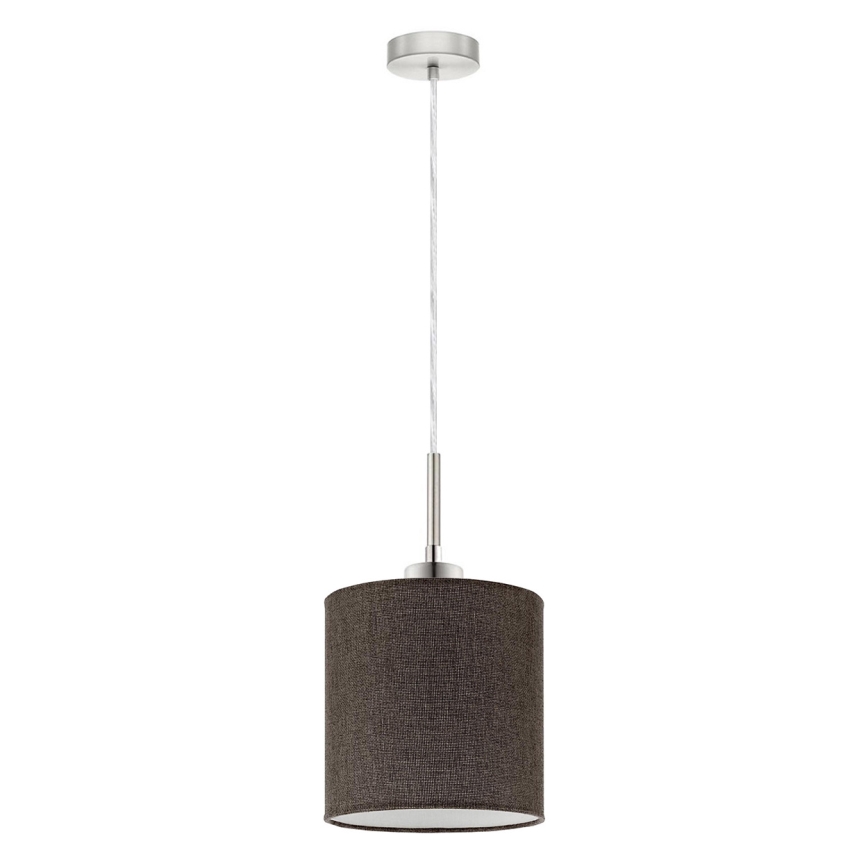 Eglo - LED ljuskrona med textilsladd TUNJA 1xE27/60W/230V brun