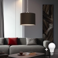 Eglo - LED ljuskrona med textilsladd TUNJA 1xE27/60W/230V brun