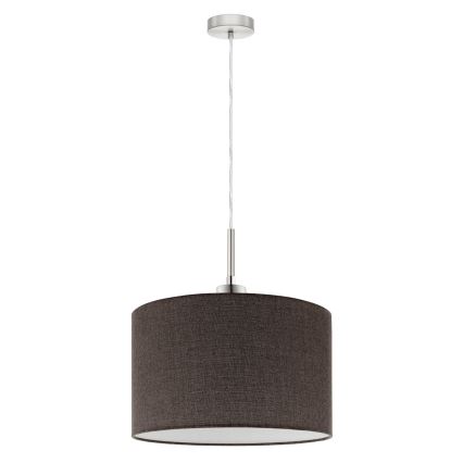 Eglo - LED ljuskrona med textilsladd TUNJA 1xE27/60W/230V brun