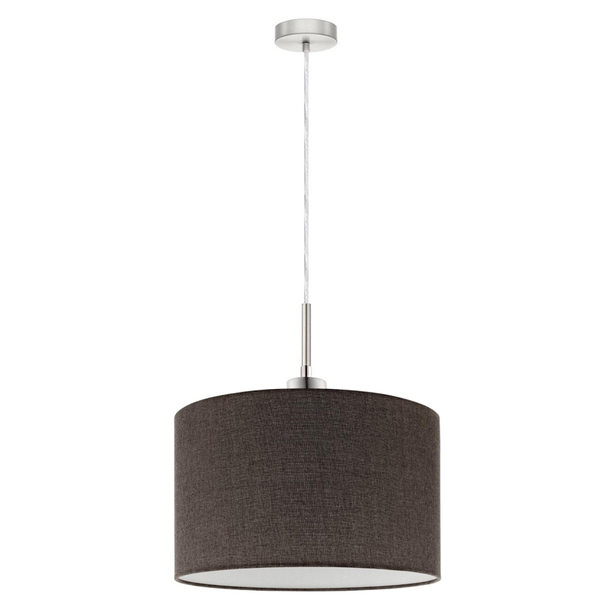 Eglo - LED ljuskrona med textilsladd TUNJA 1xE27/60W/230V brun