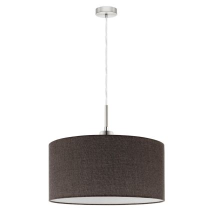 Eglo - LED ljuskrona med textilsladd TUNJA 1xE27/60W/230V brun