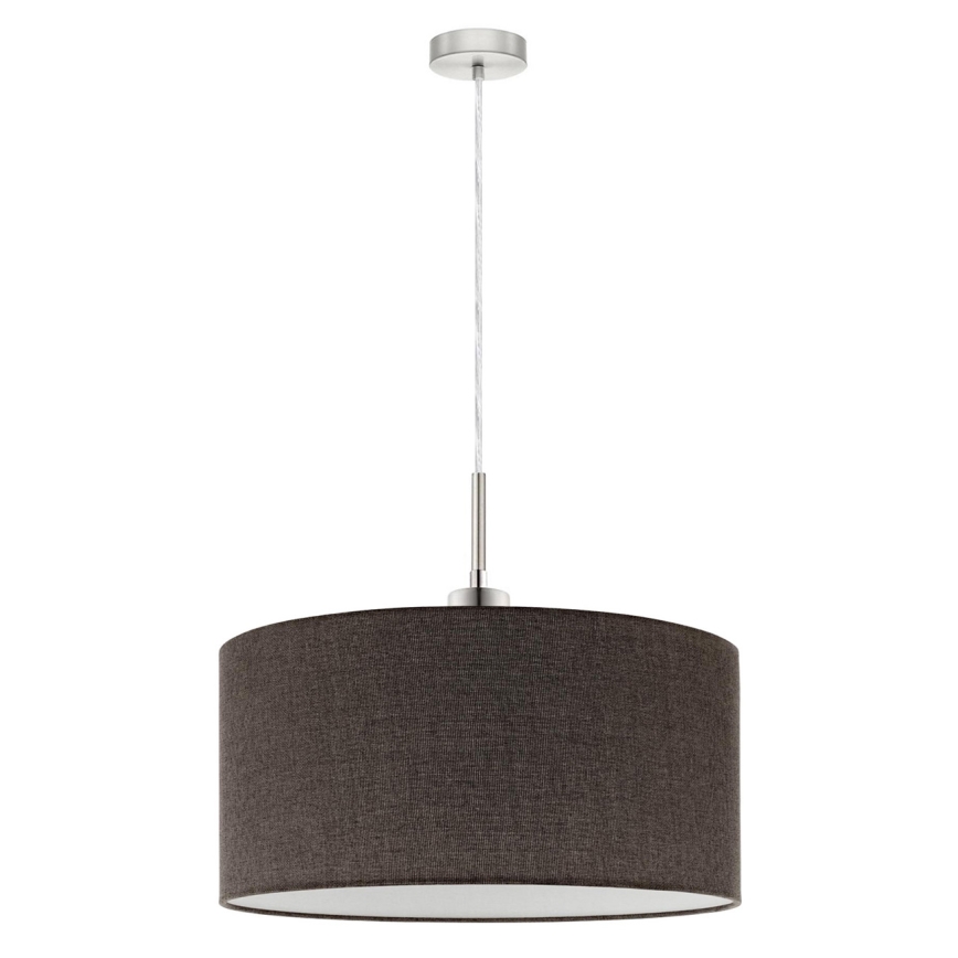 Eglo - LED ljuskrona med textilsladd TUNJA 1xE27/60W/230V brun