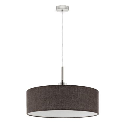 Eglo - LED ljuskrona med textilsladd TUNJA 1xE27/60W/230V brun
