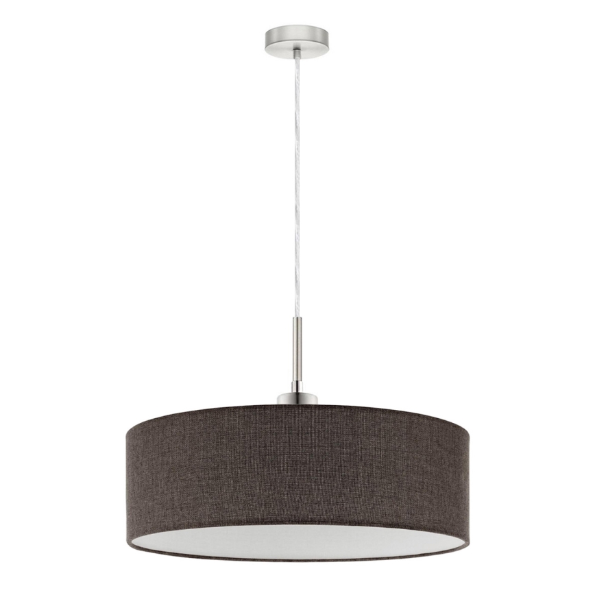 Eglo - LED ljuskrona med textilsladd TUNJA 1xE27/60W/230V brun