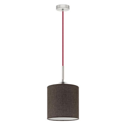 Eglo - LED ljuskrona med textilsladd TUNJA 1xE27/60W/230V brun