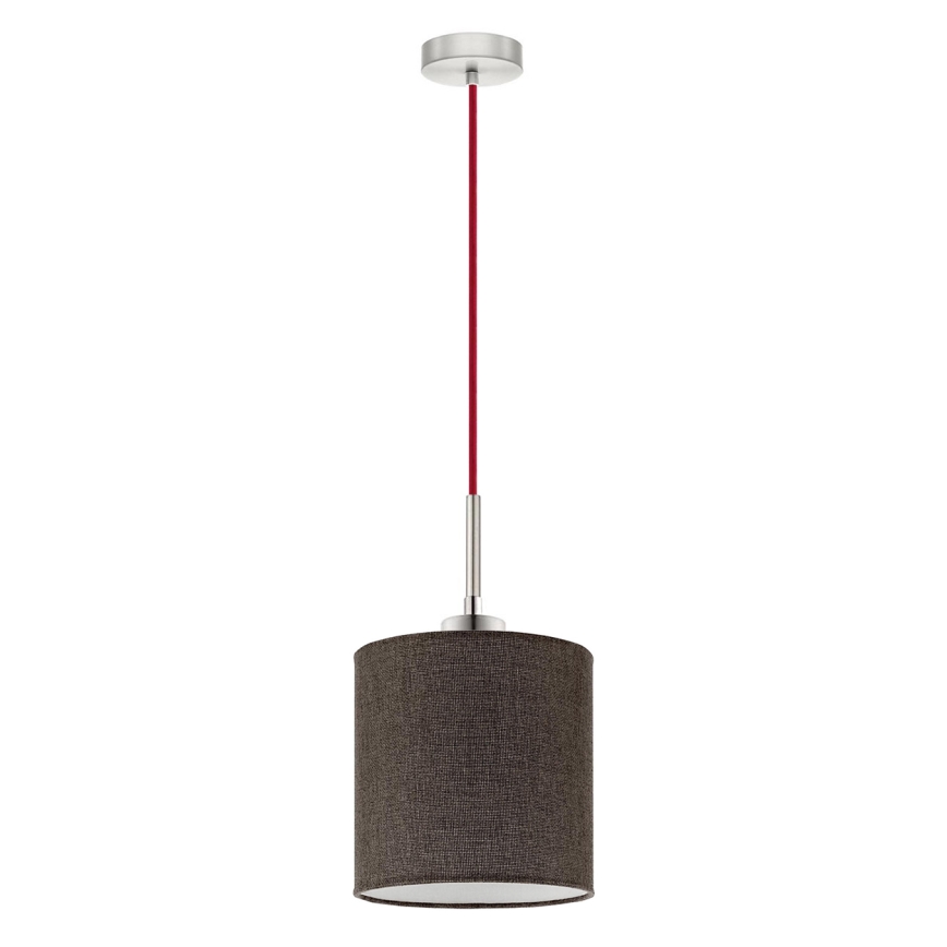 Eglo - LED ljuskrona med textilsladd TUNJA 1xE27/60W/230V brun