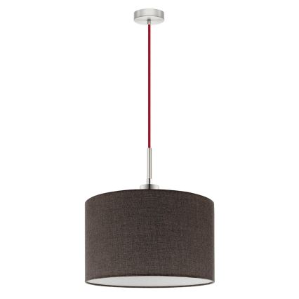 Eglo - LED ljuskrona med textilsladd TUNJA 1xE27/60W/230V brun
