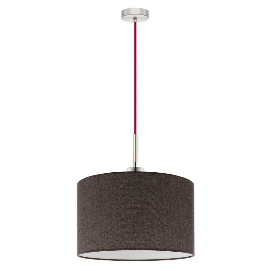 Eglo - LED ljuskrona med textilsladd TUNJA 1xE27/60W/230V brun