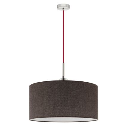Eglo - LED ljuskrona med textilsladd TUNJA 1xE27/60W/230V brun