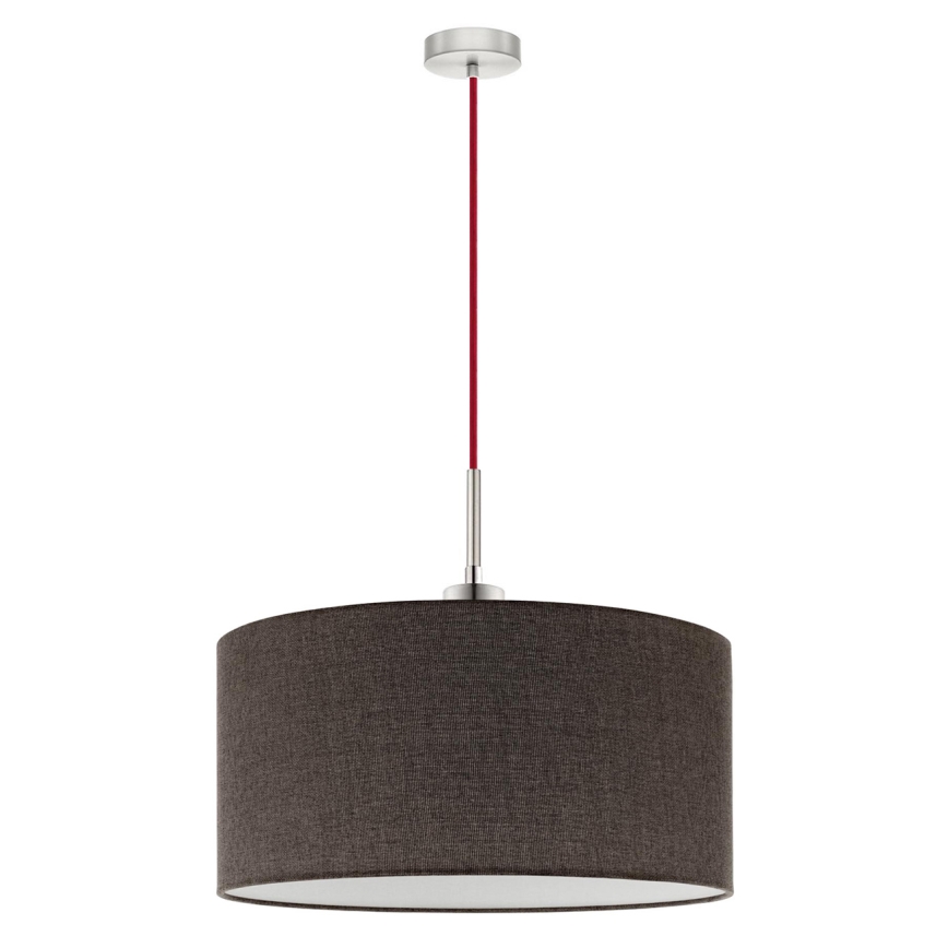 Eglo - LED ljuskrona med textilsladd TUNJA 1xE27/60W/230V brun