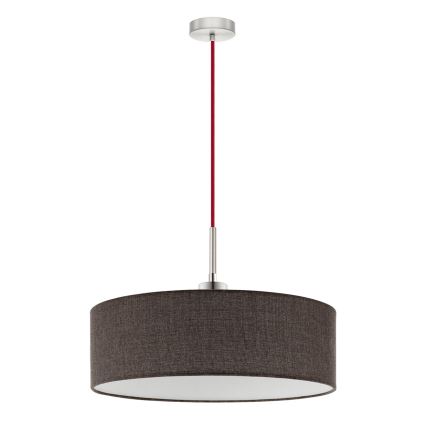Eglo - LED ljuskrona med textilsladd TUNJA 1xE27/60W/230V brun