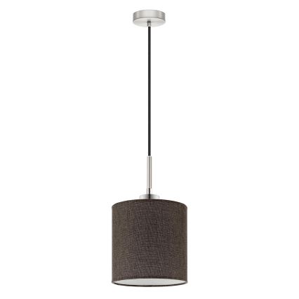 Eglo - LED ljuskrona med textilsladd TUNJA 1xE27/60W/230V brun