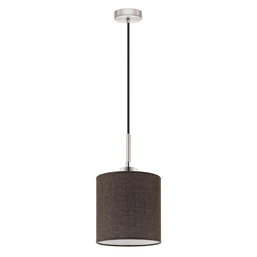 Eglo - LED ljuskrona med textilsladd TUNJA 1xE27/60W/230V brun