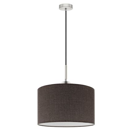 Eglo - LED ljuskrona med textilsladd TUNJA 1xE27/60W/230V brun
