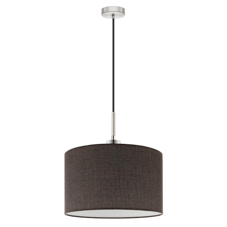 Eglo - LED ljuskrona med textilsladd TUNJA 1xE27/60W/230V brun