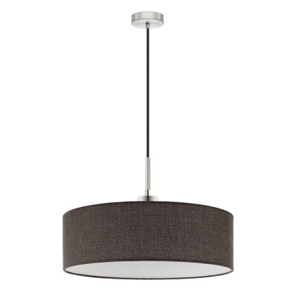 Eglo - LED ljuskrona med textilsladd TUNJA 1xE27/60W/230V brun