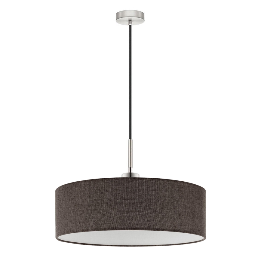 Eglo - LED ljuskrona med textilsladd TUNJA 1xE27/60W/230V brun
