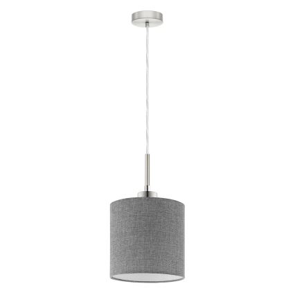 Eglo - LED ljuskrona med textilsladd TUNJA 1xE27/60W/230V grå