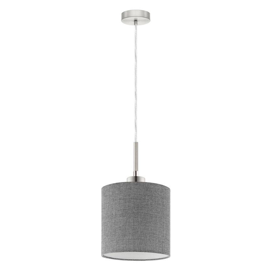 Eglo - LED ljuskrona med textilsladd TUNJA 1xE27/60W/230V grå