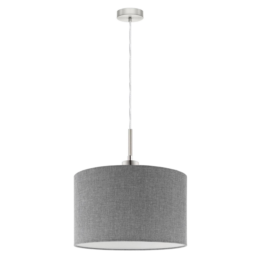 Eglo - LED ljuskrona med textilsladd TUNJA 1xE27/60W/230V grå