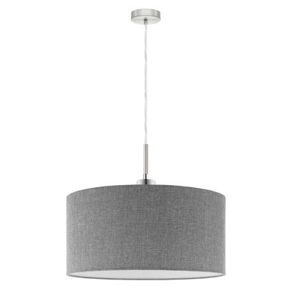 Eglo - LED ljuskrona med textilsladd TUNJA 1xE27/60W/230V grå
