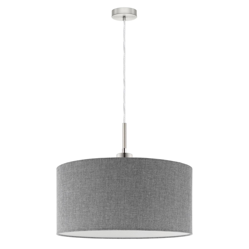 Eglo - LED ljuskrona med textilsladd TUNJA 1xE27/60W/230V grå