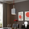 Eglo - LED ljuskrona med textilsladd TUNJA 1xE27/60W/230V grå