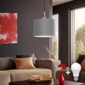 Eglo - LED ljuskrona med textilsladd TUNJA 1xE27/60W/230V grå