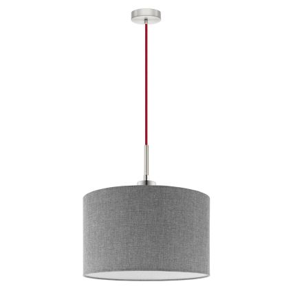 Eglo - LED ljuskrona med textilsladd TUNJA 1xE27/60W/230V grå