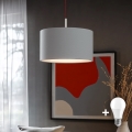 Eglo - LED ljuskrona med textilsladd TUNJA 1xE27/60W/230V grå