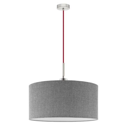 Eglo - LED ljuskrona med textilsladd TUNJA 1xE27/60W/230V grå