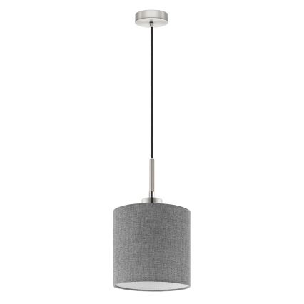 Eglo - LED ljuskrona med textilsladd TUNJA 1xE27/60W/230V grå