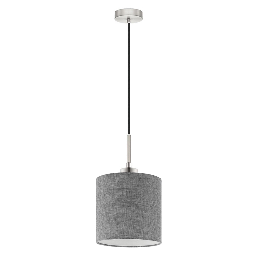 Eglo - LED ljuskrona med textilsladd TUNJA 1xE27/60W/230V grå