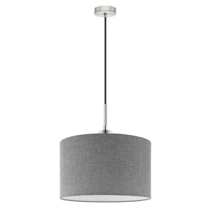 Eglo - LED ljuskrona med textilsladd TUNJA 1xE27/60W/230V grå