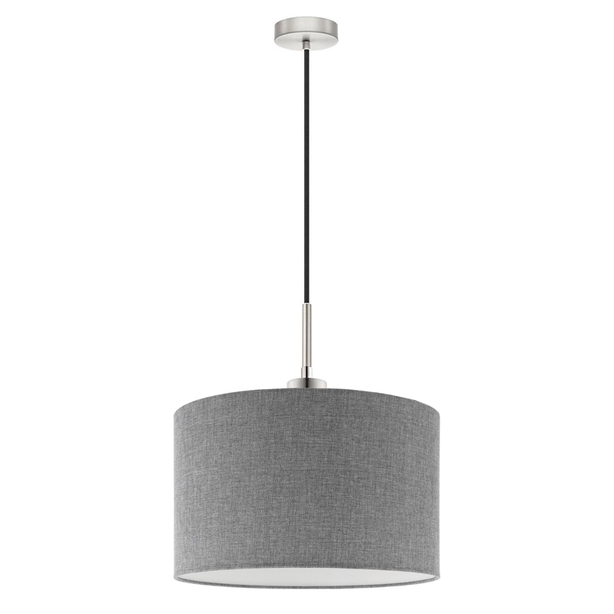 Eglo - LED ljuskrona med textilsladd TUNJA 1xE27/60W/230V grå