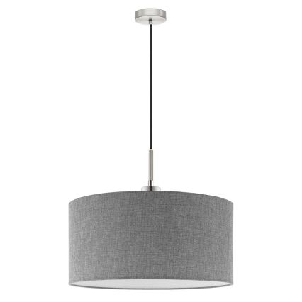 Eglo - LED ljuskrona med textilsladd TUNJA 1xE27/60W/230V grå