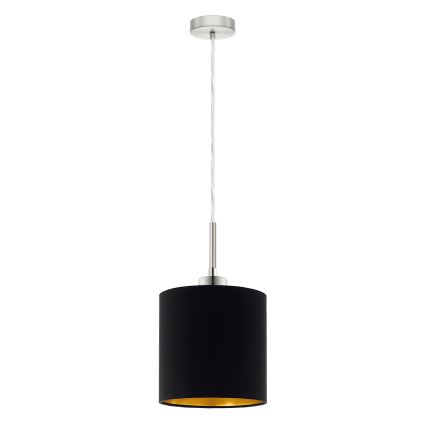 Eglo - LED ljuskrona med textilsladd TUNJA 1xE27/60W/230V svart