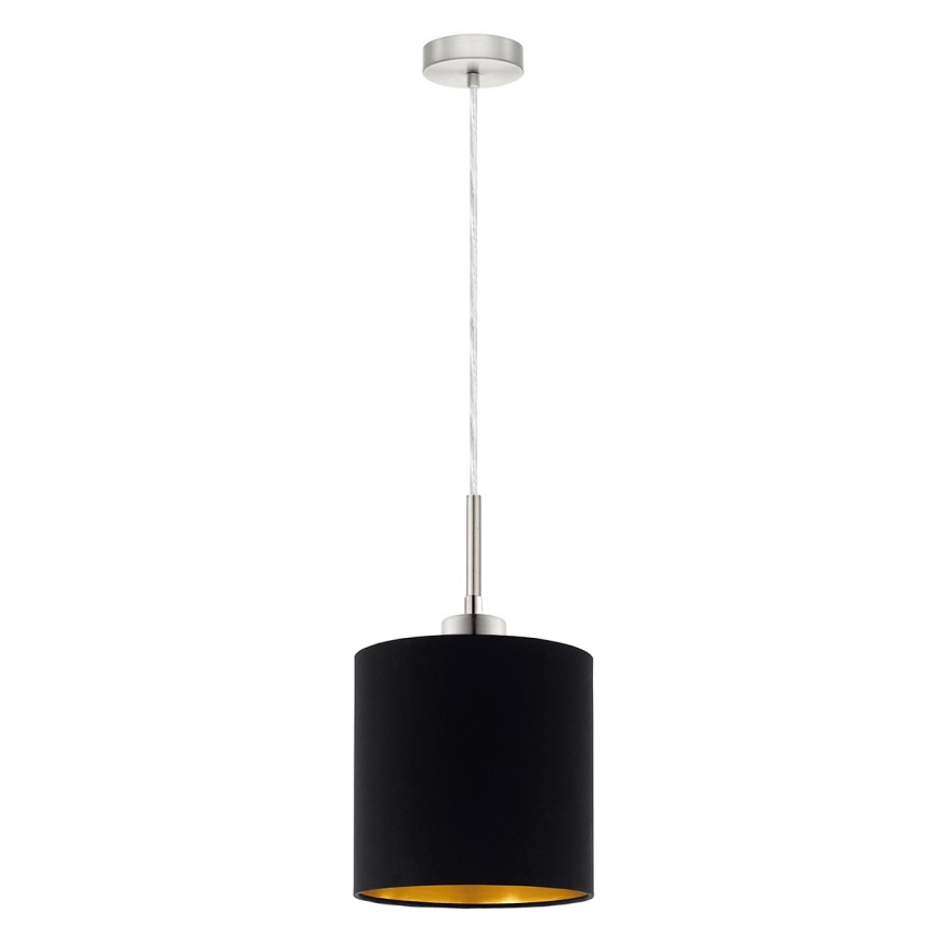 Eglo - LED ljuskrona med textilsladd TUNJA 1xE27/60W/230V svart