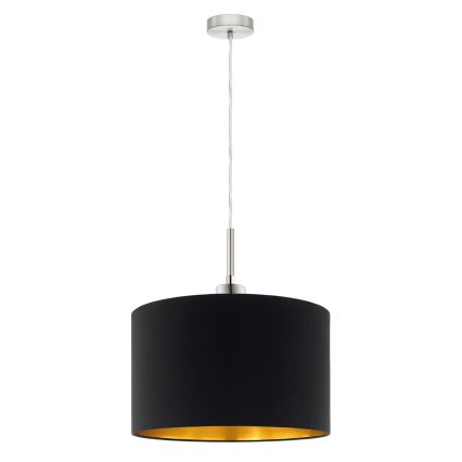 Eglo - LED ljuskrona med textilsladd TUNJA 1xE27/60W/230V svart