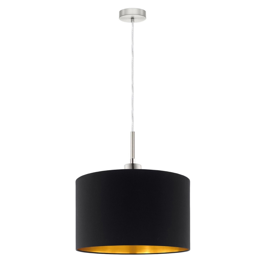 Eglo - LED ljuskrona med textilsladd TUNJA 1xE27/60W/230V svart