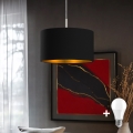 Eglo - LED ljuskrona med textilsladd TUNJA 1xE27/60W/230V svart