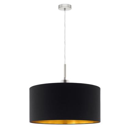 Eglo - LED ljuskrona med textilsladd TUNJA 1xE27/60W/230V svart