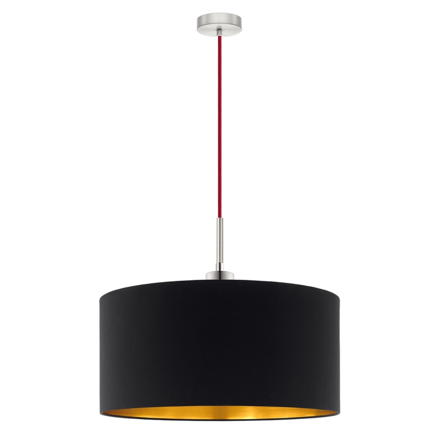 Eglo - LED ljuskrona med textilsladd TUNJA 1xE27/60W/230V svart
