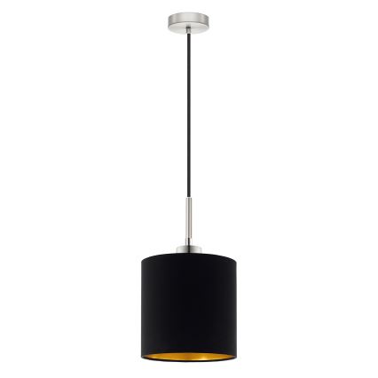Eglo - LED ljuskrona med textilsladd TUNJA 1xE27/60W/230V svart