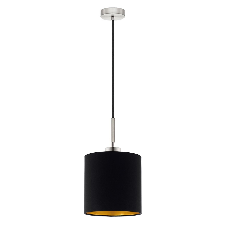 Eglo - LED ljuskrona med textilsladd TUNJA 1xE27/60W/230V svart