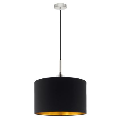 Eglo - LED ljuskrona med textilsladd TUNJA 1xE27/60W/230V svart