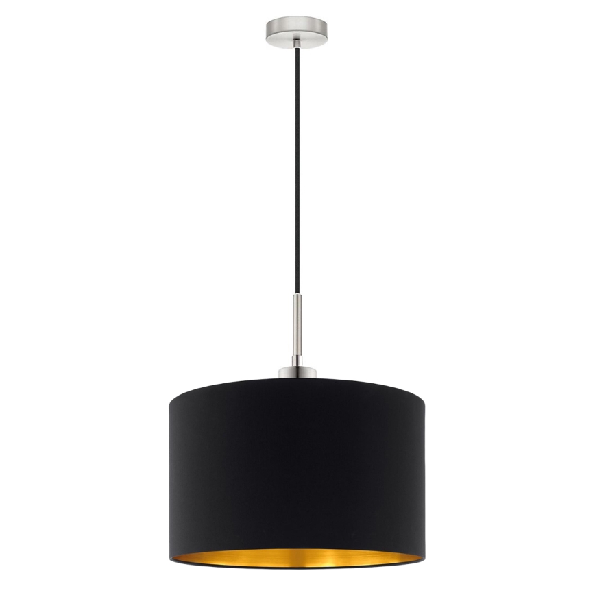 Eglo - LED ljuskrona med textilsladd TUNJA 1xE27/60W/230V svart
