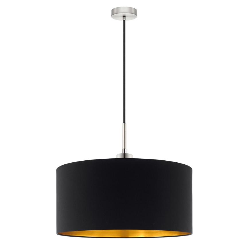 Eglo - LED ljuskrona med textilsladd TUNJA 1xE27/60W/230V svart