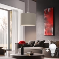 Eglo - LED ljuskrona med textilsladd TUNJA 1xE27/60W/230V taupe