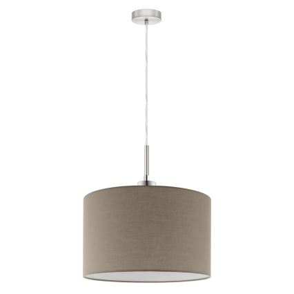 Eglo - LED ljuskrona med textilsladd TUNJA 1xE27/60W/230V taupe